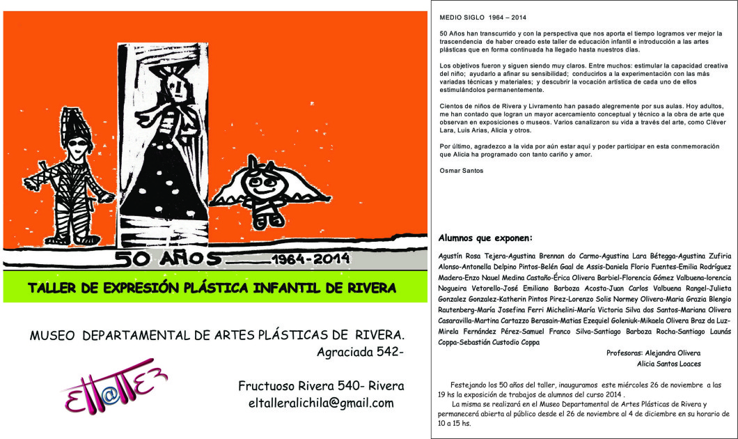 Evento: 50 años del Taller de Arte Infantil de Rivera